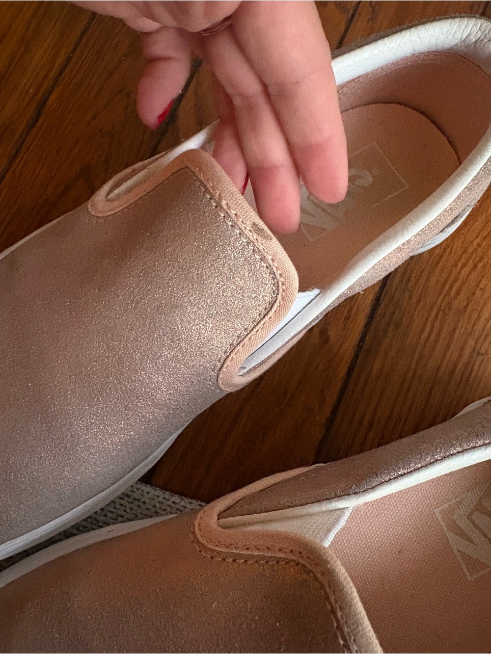 Women’s Size 9 Vans Slip-On Metallic Rose Sneakers - Picture 10 of 12